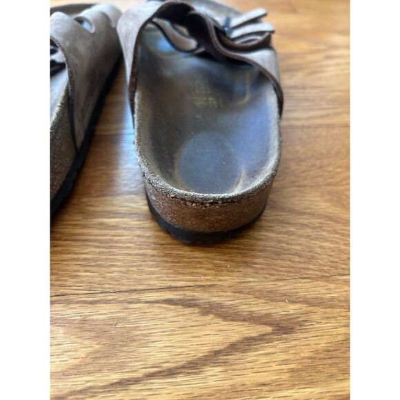 Birkenstock Florida Womens Size 41 W10 M8 Leather Sandals Brown Leather 3 Strap - Picture 2 of 9